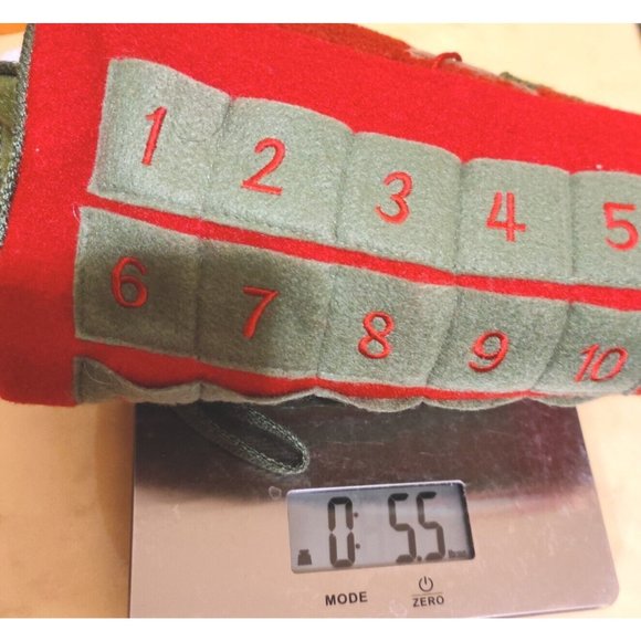 Crystal Snow Santa Claus Stocking Advent Calendar Count Down to Christmas 22x11" - Picture 12 of 12